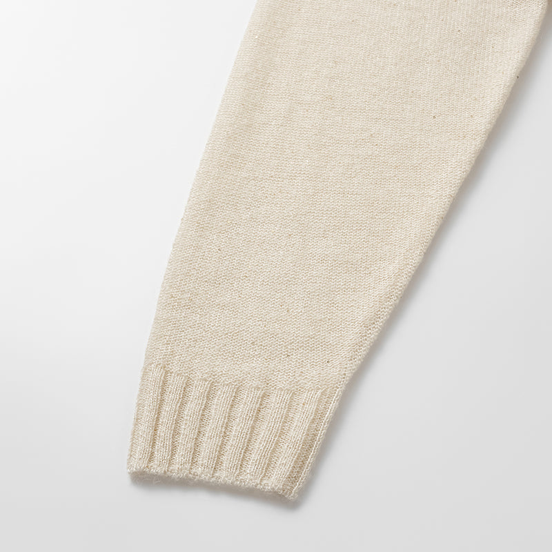 “Spring Diary." 真絲羊駝羊毛針織連帽上衣—Cream