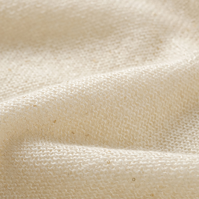 “Spring Diary." 真絲羊駝羊毛針織連帽上衣—Cream