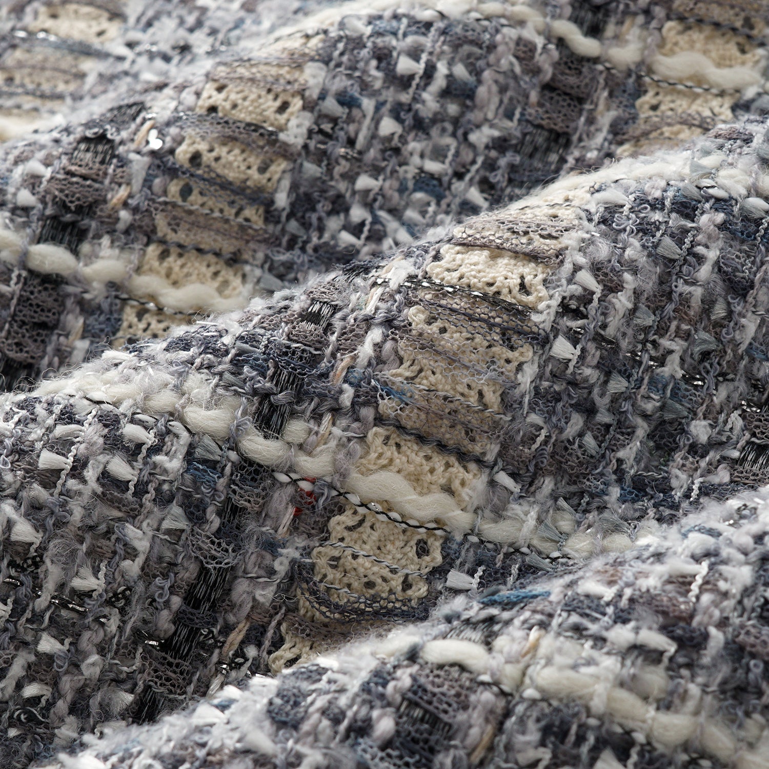 "Oxford Autumn Elegance" 浮織蕾絲高領拼接斜襟花呢背心—Fair Isle Romance費爾島浪漫