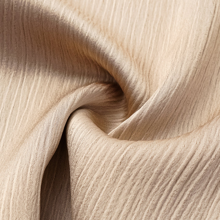 “Easy Go Chic” 韓國壓褶工藝面料喇叭褲—裸金