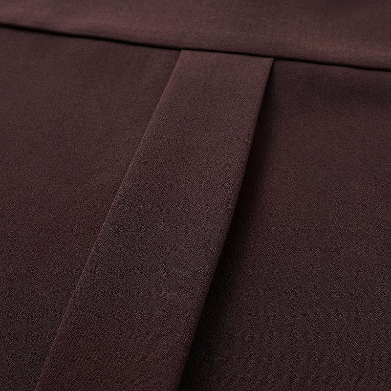 “Daytime Elegance” 肌理醋酸襯衫—皮革咖