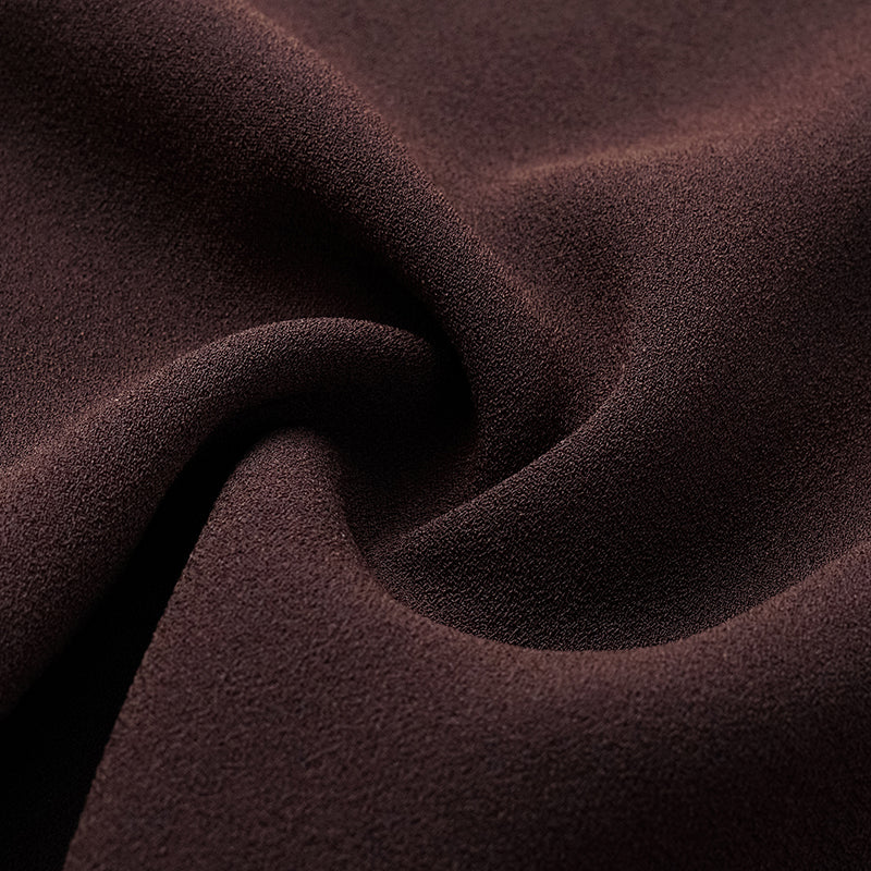 “Daytime Elegance” 肌理醋酸襯衫—皮革咖