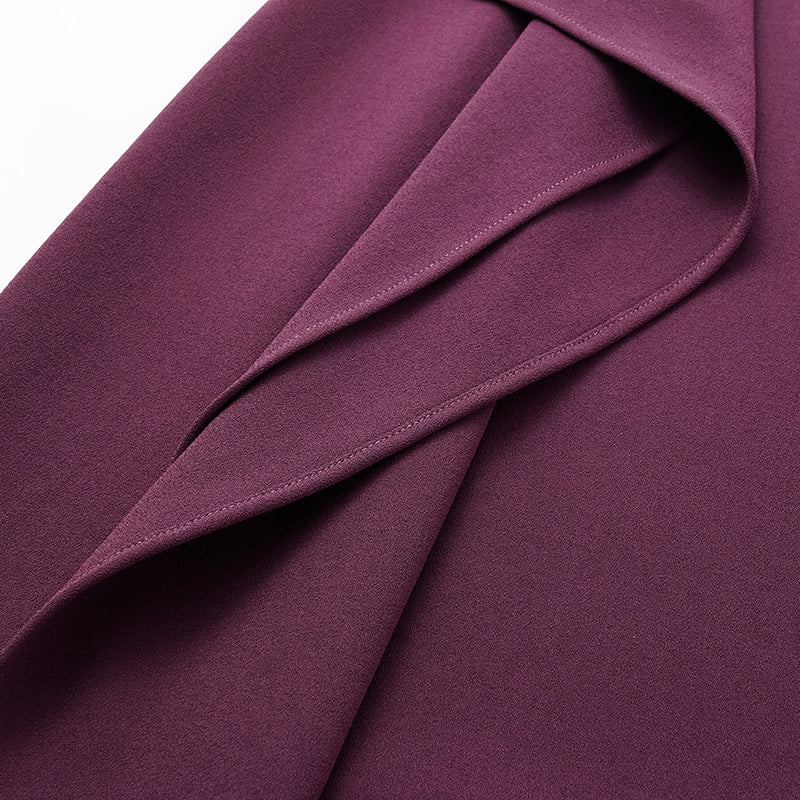 “Daytime Elegance” 肌理醋酸特殊剪裁鉛筆裙—葡萄紫