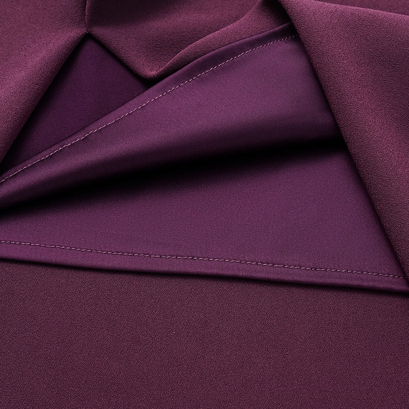 “Daytime Elegance” 肌理醋酸特殊剪裁鉛筆裙—葡萄紫