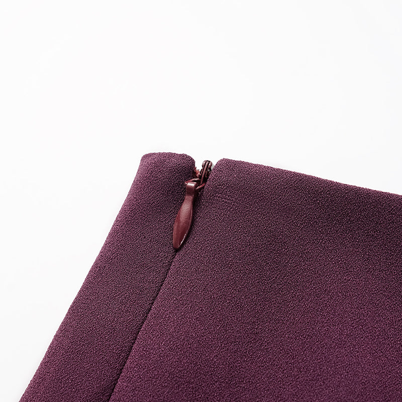 “Daytime Elegance” 肌理醋酸特殊剪裁鉛筆裙—葡萄紫