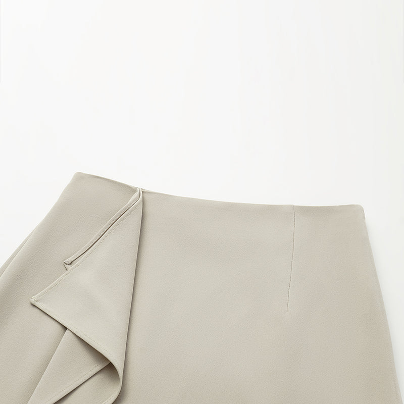 “Daytime Elegance” 肌理醋酸特殊剪裁鉛筆裙—灰白