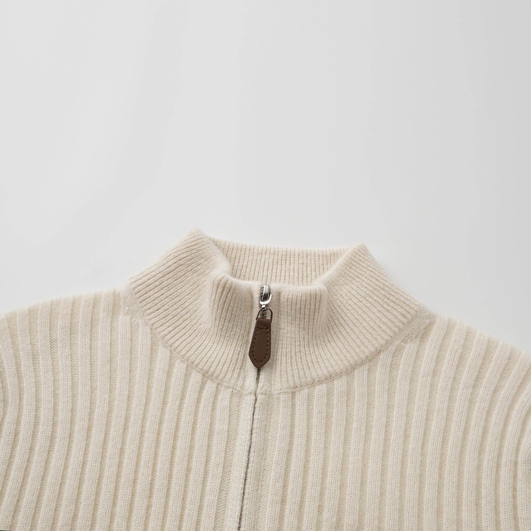 “Winter Diary” 100% Cashmere柔韌羅紋合身立領針織外套—Softcloud Kiss棉雲之吻