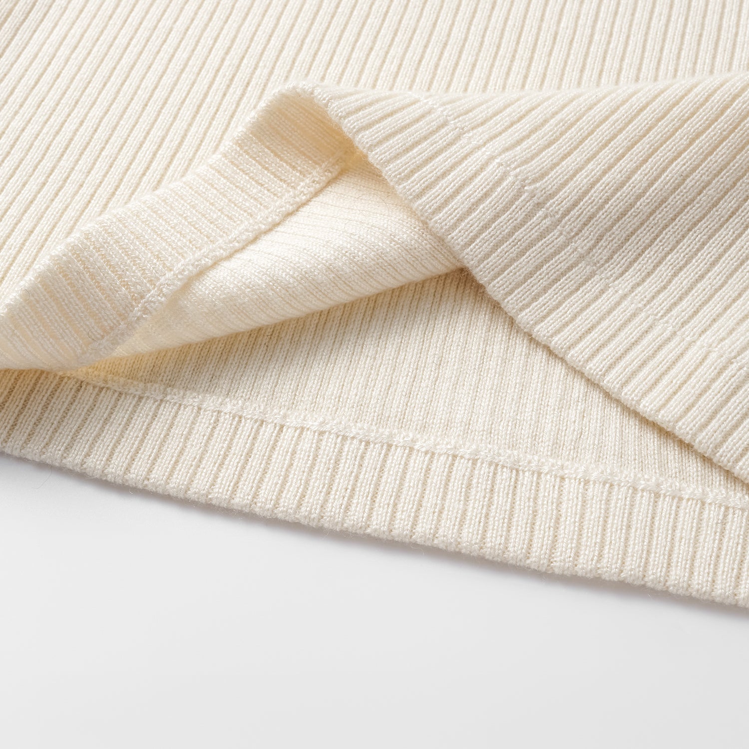 “Spring diary.” Silk Cashmere真絲喀什米爾針織立體打褶闊腿褲—Ivory