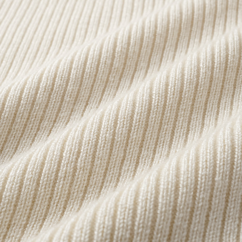 “Spring diary.” Silk Cashmere真絲喀什米爾針織立體打褶闊腿褲—Ivory