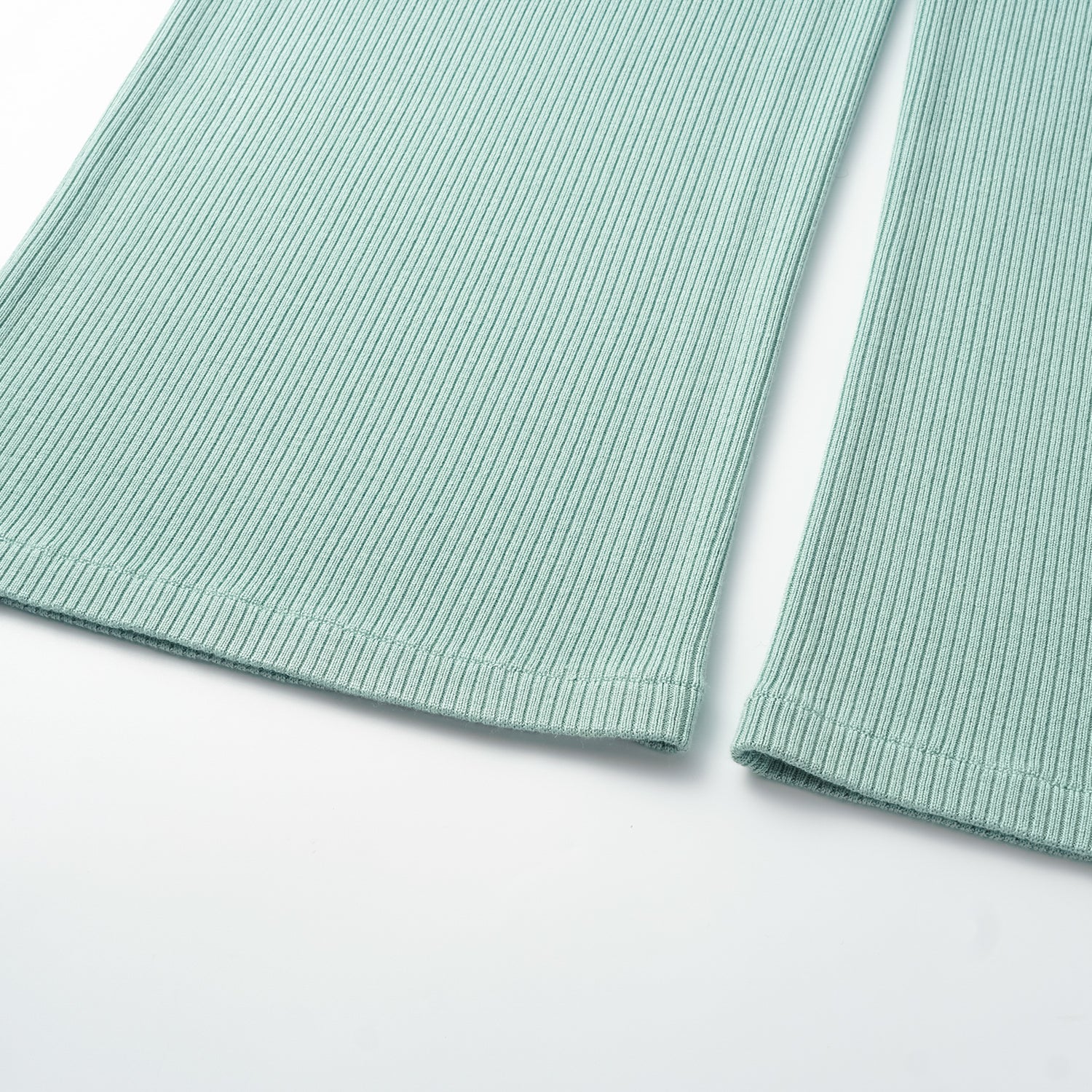 “Spring diary.” Silk Cashmere真絲喀什米爾針織立體打褶闊腿褲—Mint