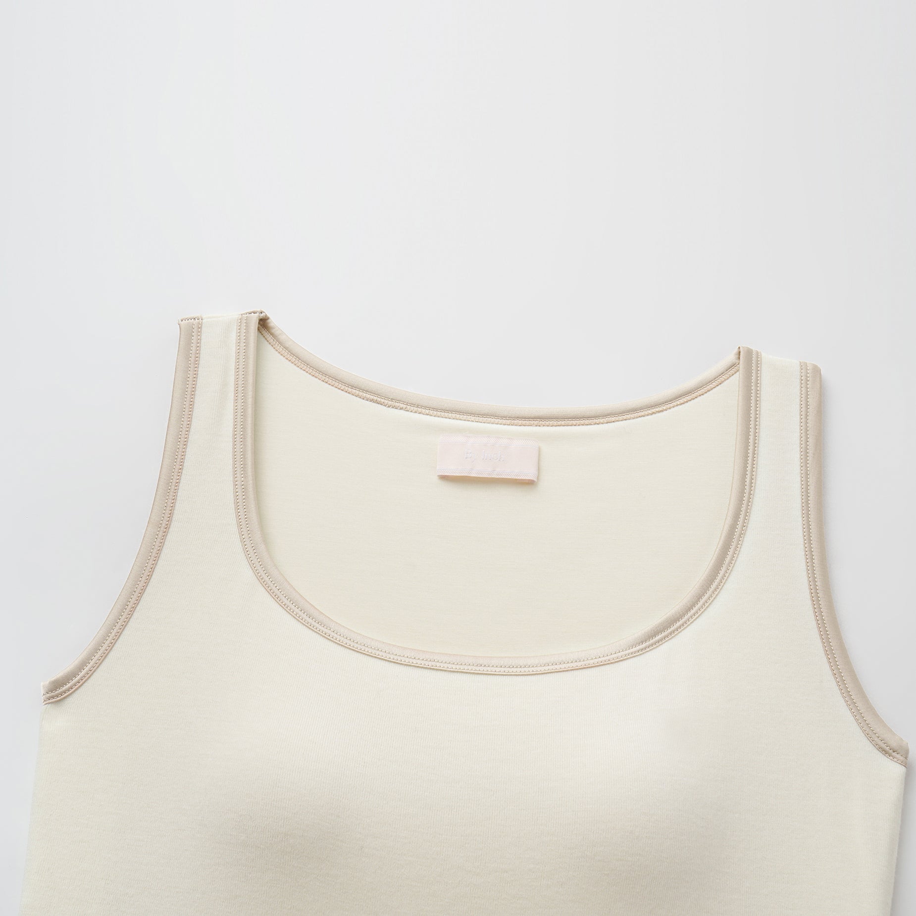 "Heart Warmth"極柔羊毛緞邊BraTop—柔煦白