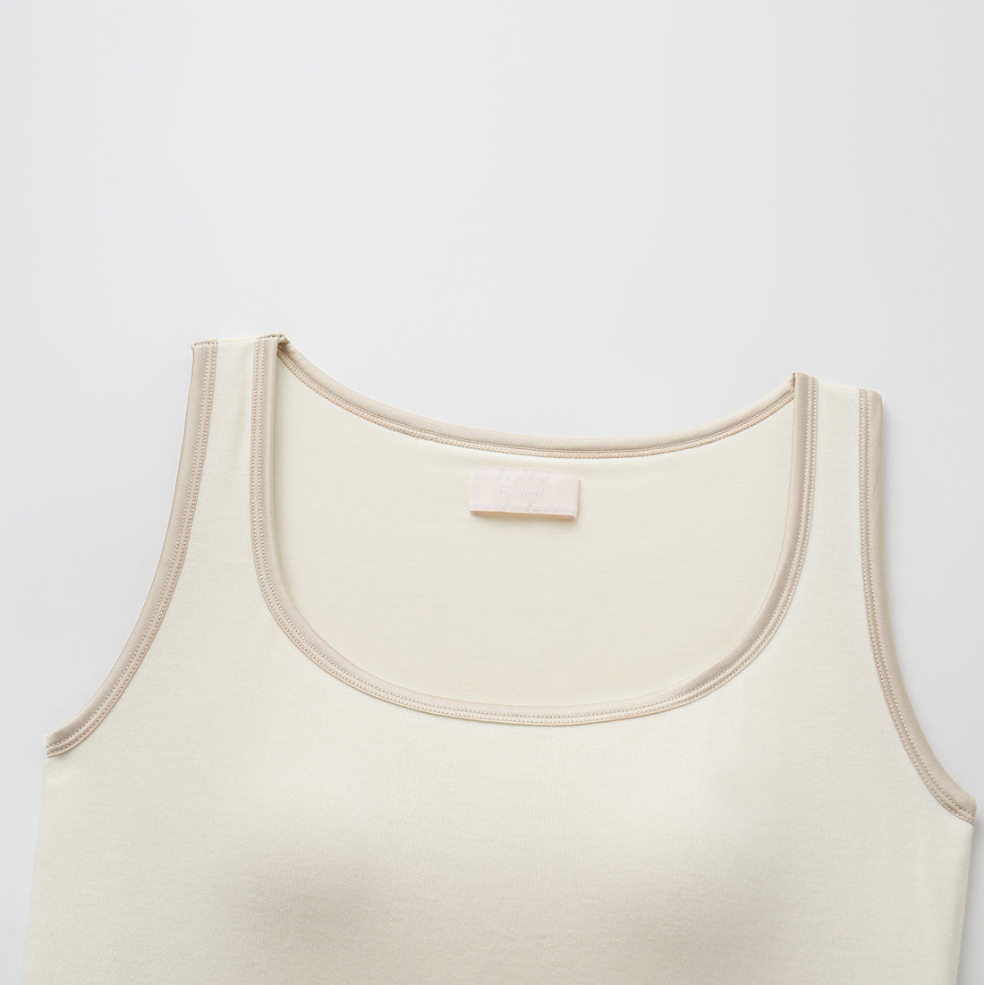 "Heart Warmth"極柔羊毛緞邊BraTop—柔煦白