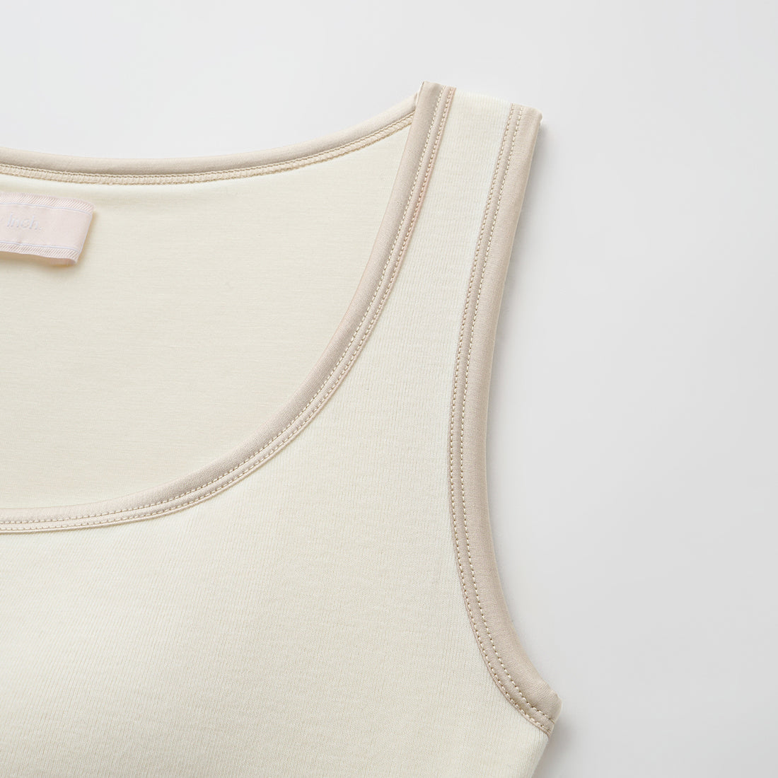 "Heart Warmth"極柔羊毛緞邊BraTop—柔煦白