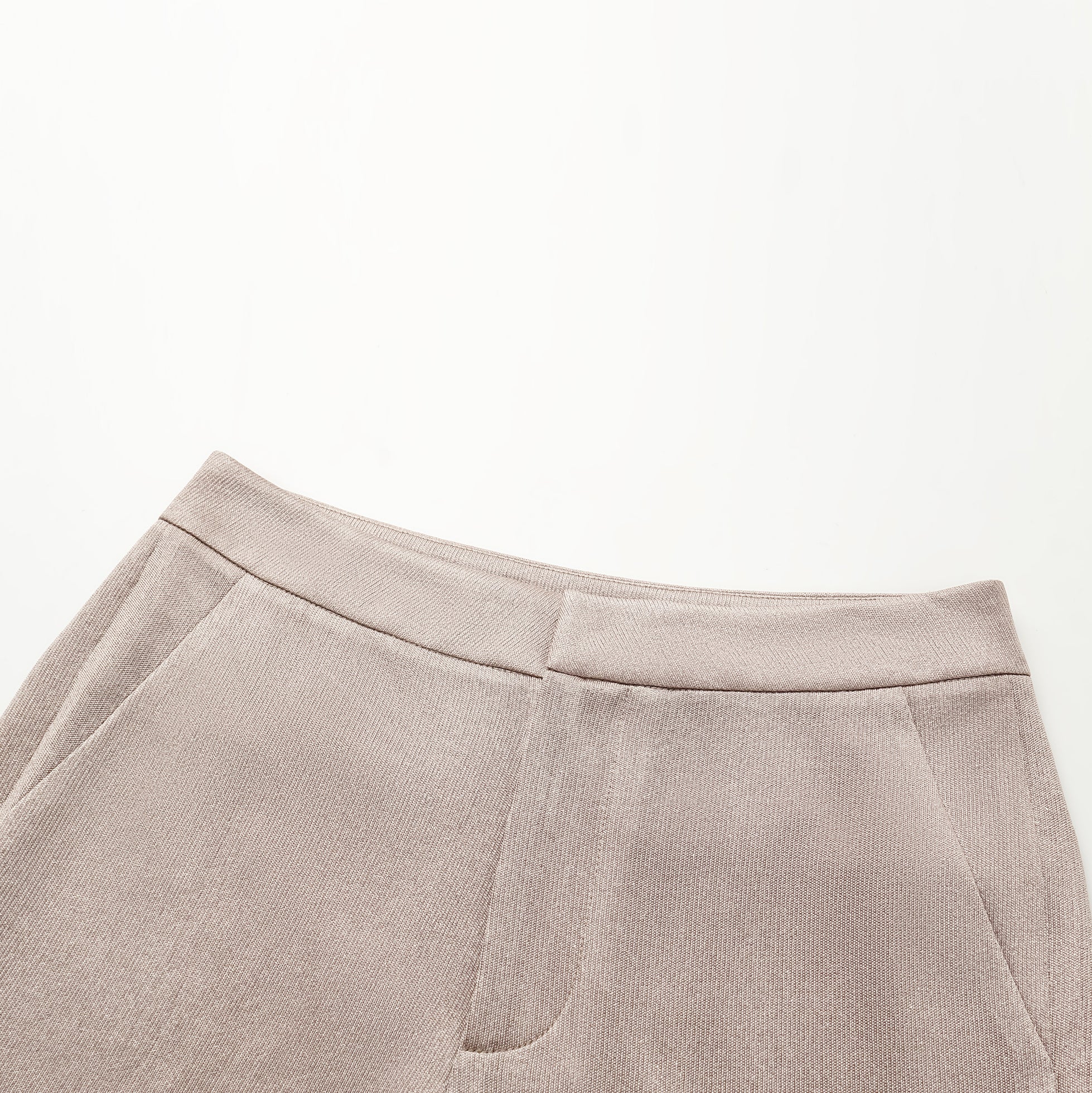 “Easy Go Chic” 醋酸針織面料喇叭褲 — 咖啡