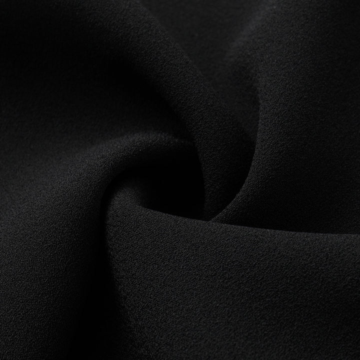 ”The Atelier.” 抗皺肌理醋酸高級訂製軟馬甲工藝高腰九分褲 — 黑