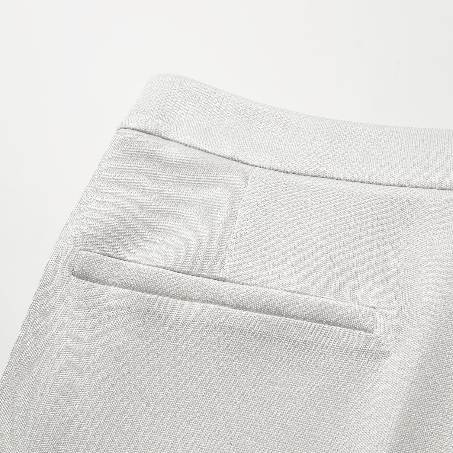 “Easy Go Chic” 醋酸針織面料喇叭褲 — 銀白