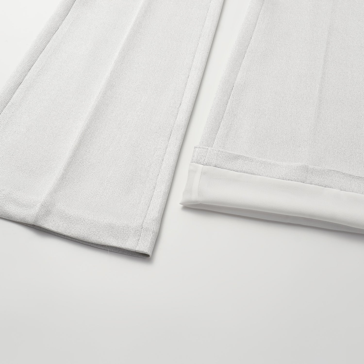 “Easy Go Chic” 醋酸針織面料喇叭褲 — 銀白