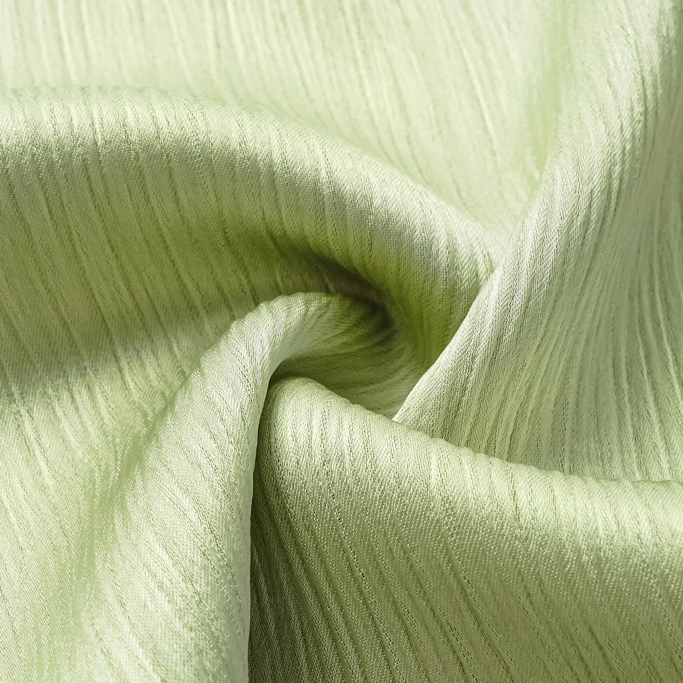 “Easy Go Chic” 韓國壓褶工藝面料斜肩上衣—氣泡綠