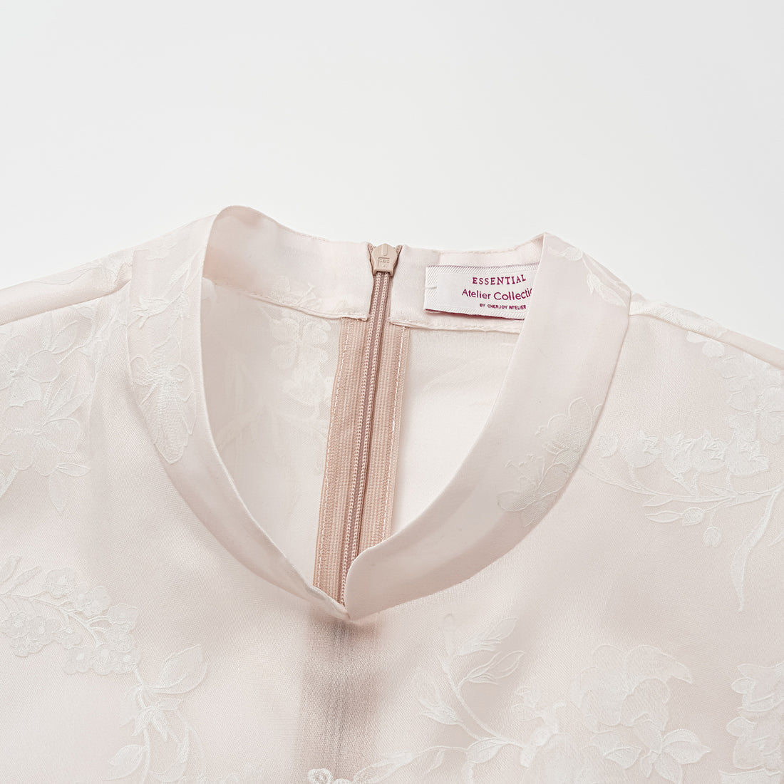 Spring” Italian high-end custom-made silk organza light Chinese style top with painting and printing technology - Frosty Flower Shadow