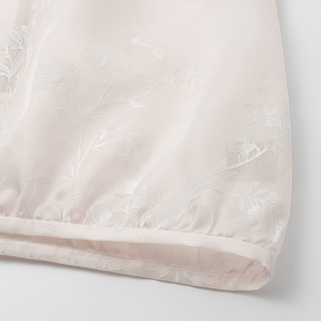 Spring” Italian high-end custom-made silk organza light Chinese style top with painting and printing technology - Frosty Flower Shadow