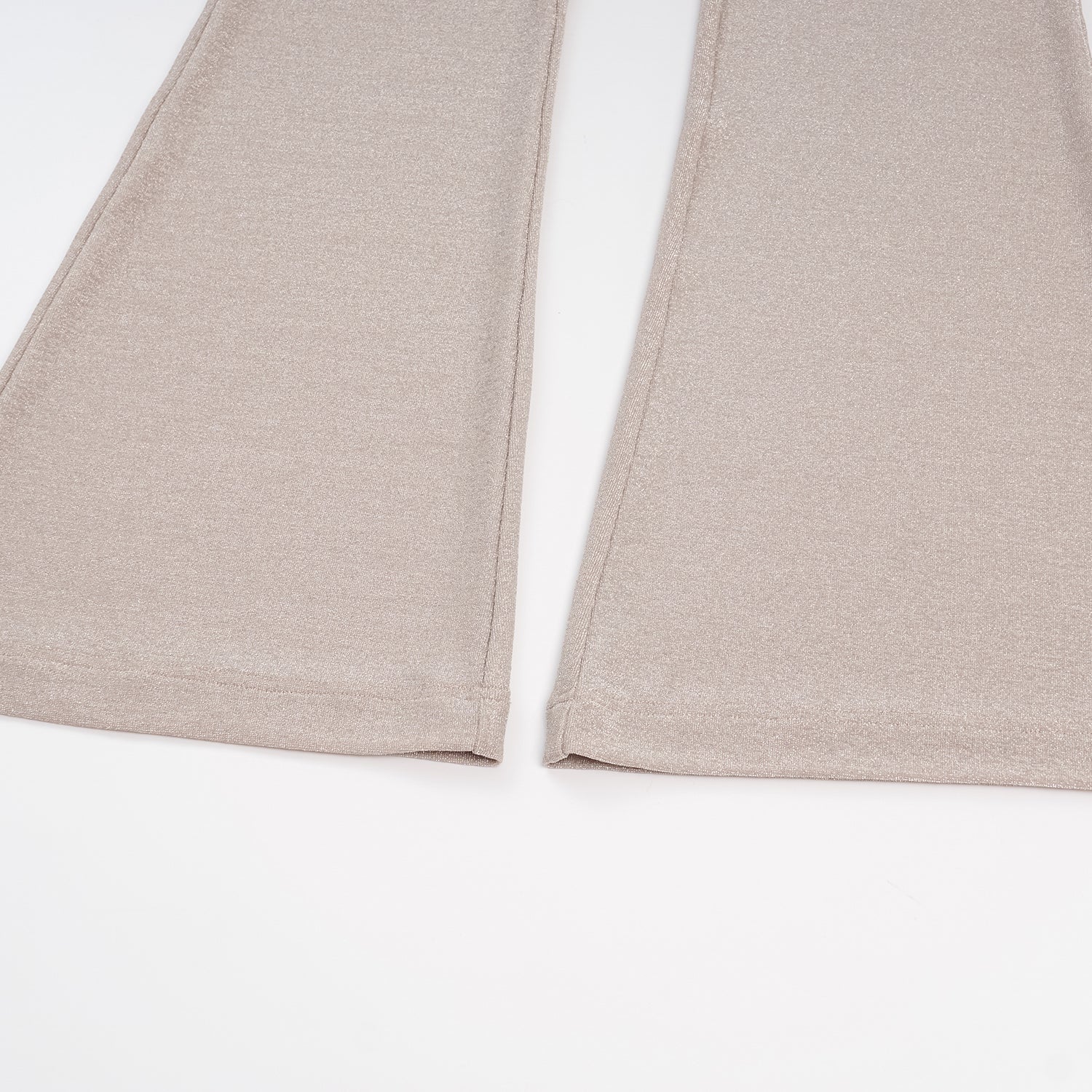 “Easy-go Chic” 銀織工藝彈性合身喇叭褲—Pink