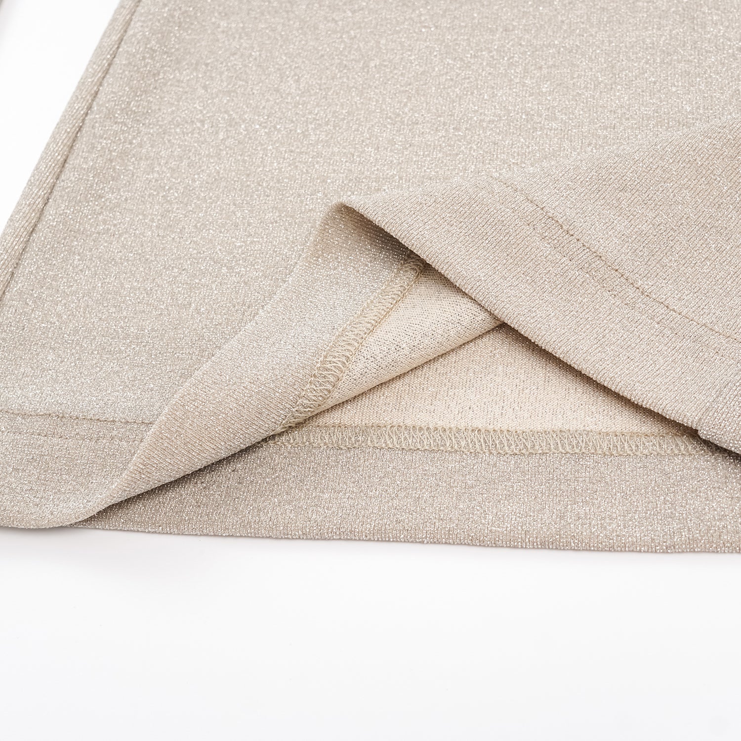 “Easy-go Chic” 銀織工藝彈性合身喇叭褲—Nude