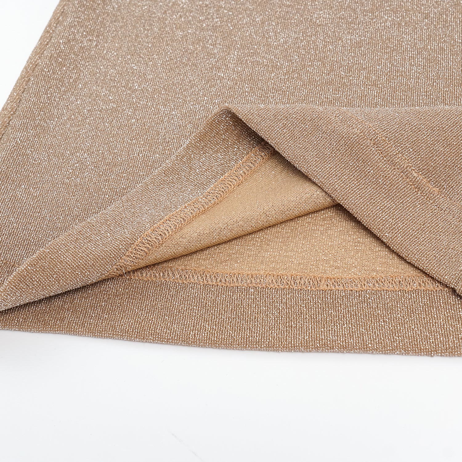 “Easy-go Chic” 銀織工藝彈性合身喇叭褲—Tan