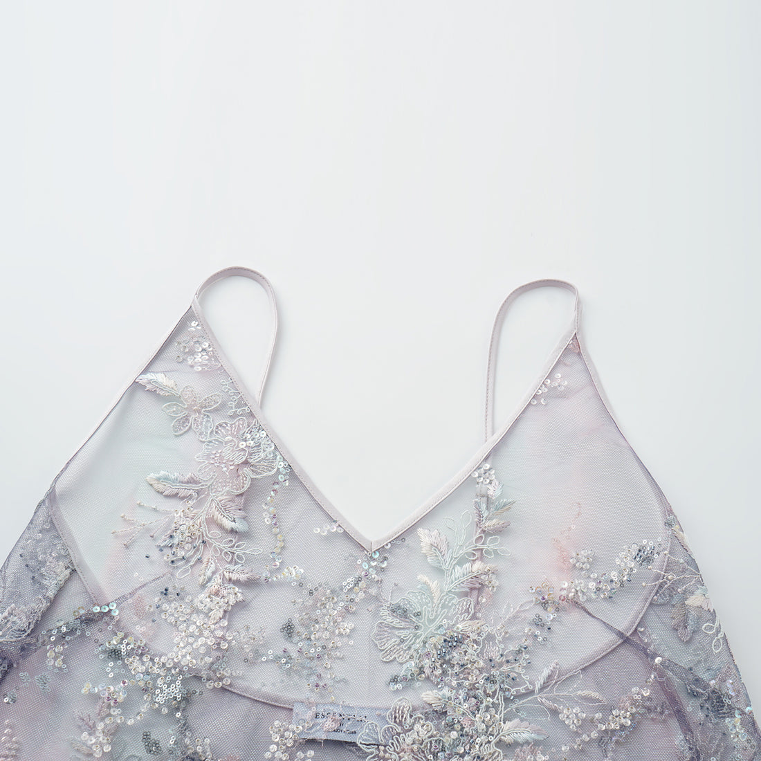 "Imperial Garden Teatime"緞染繡霞奢華珠繡蕾絲輕國風細肩帶背心—Nocturne Bloom凝夜浮香