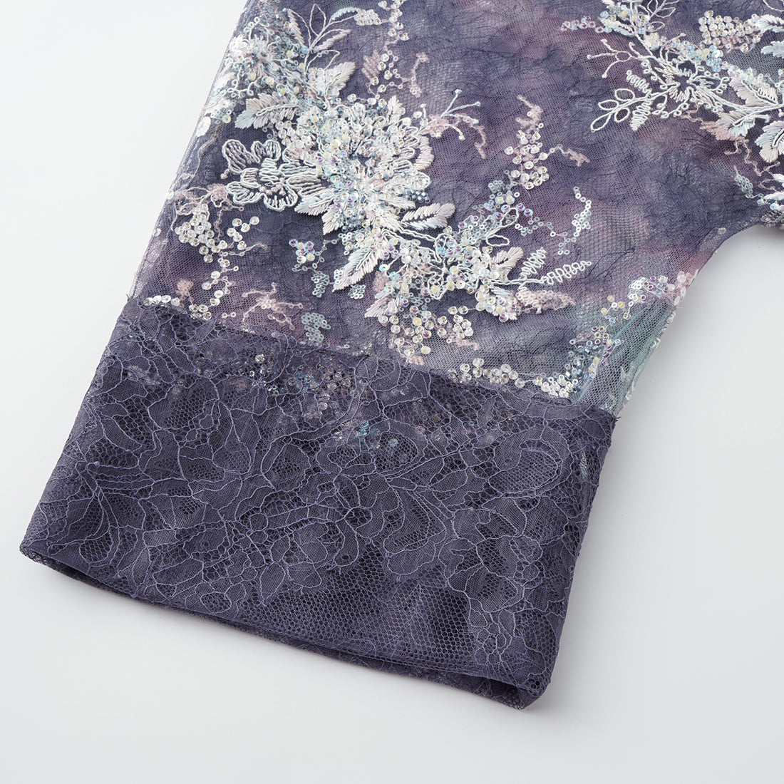 "Imperial Garden Teatime"緞染繡霞奢華珠繡蕾絲輕國風Oversized罩衫—Nocturne Bloom凝夜浮香