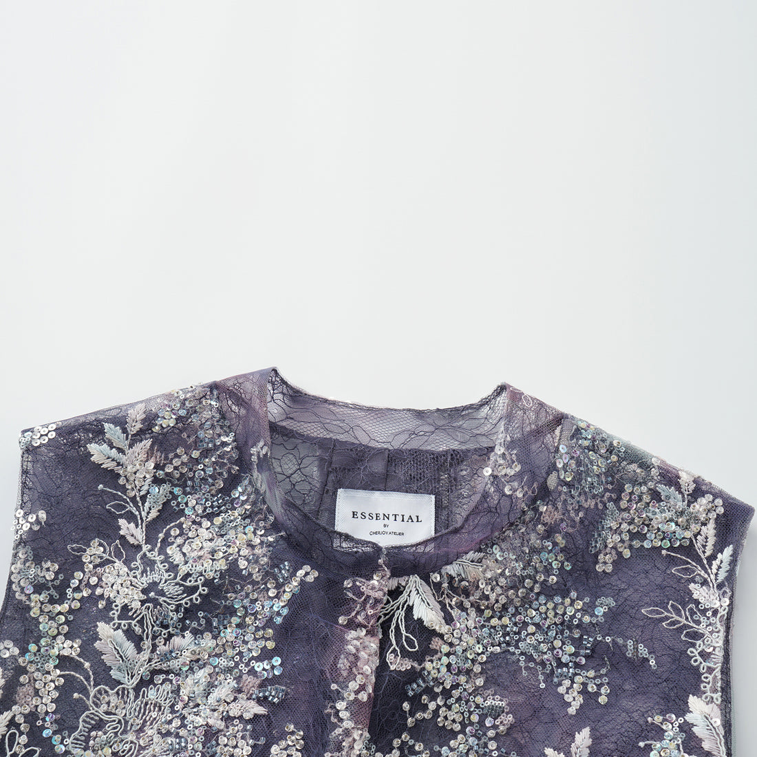 "Imperial Garden Teatime"緞染繡霞奢華珠繡蕾絲修身馬甲輕國風上衣—Nocturne Bloom凝夜浮香