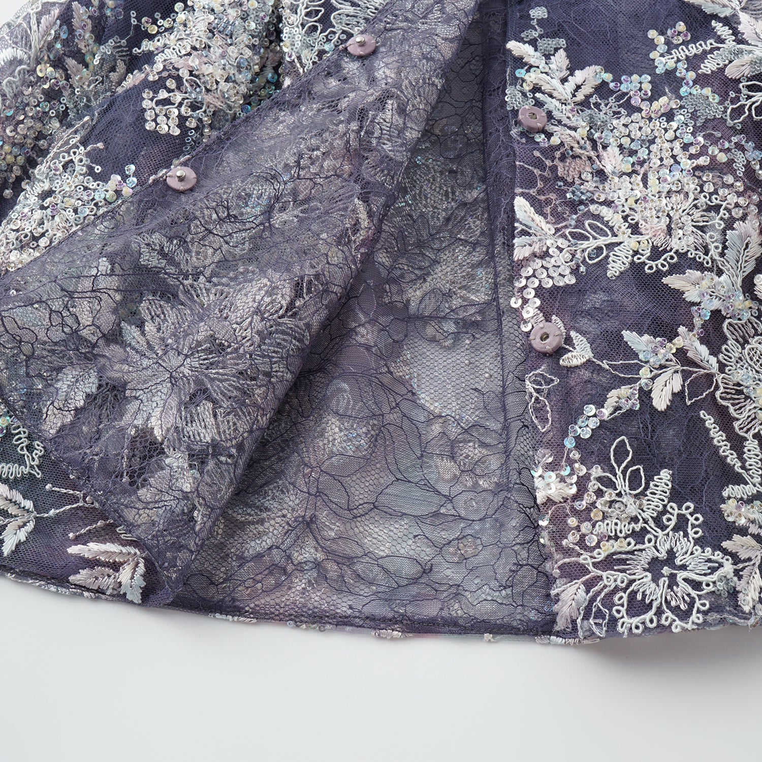 "Imperial Garden Teatime"緞染繡霞奢華珠繡蕾絲修身馬甲輕國風上衣—Nocturne Bloom凝夜浮香