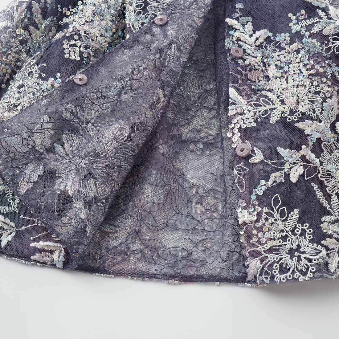 "Imperial Garden Teatime"緞染繡霞奢華珠繡蕾絲修身馬甲輕國風上衣—Nocturne Bloom凝夜浮香