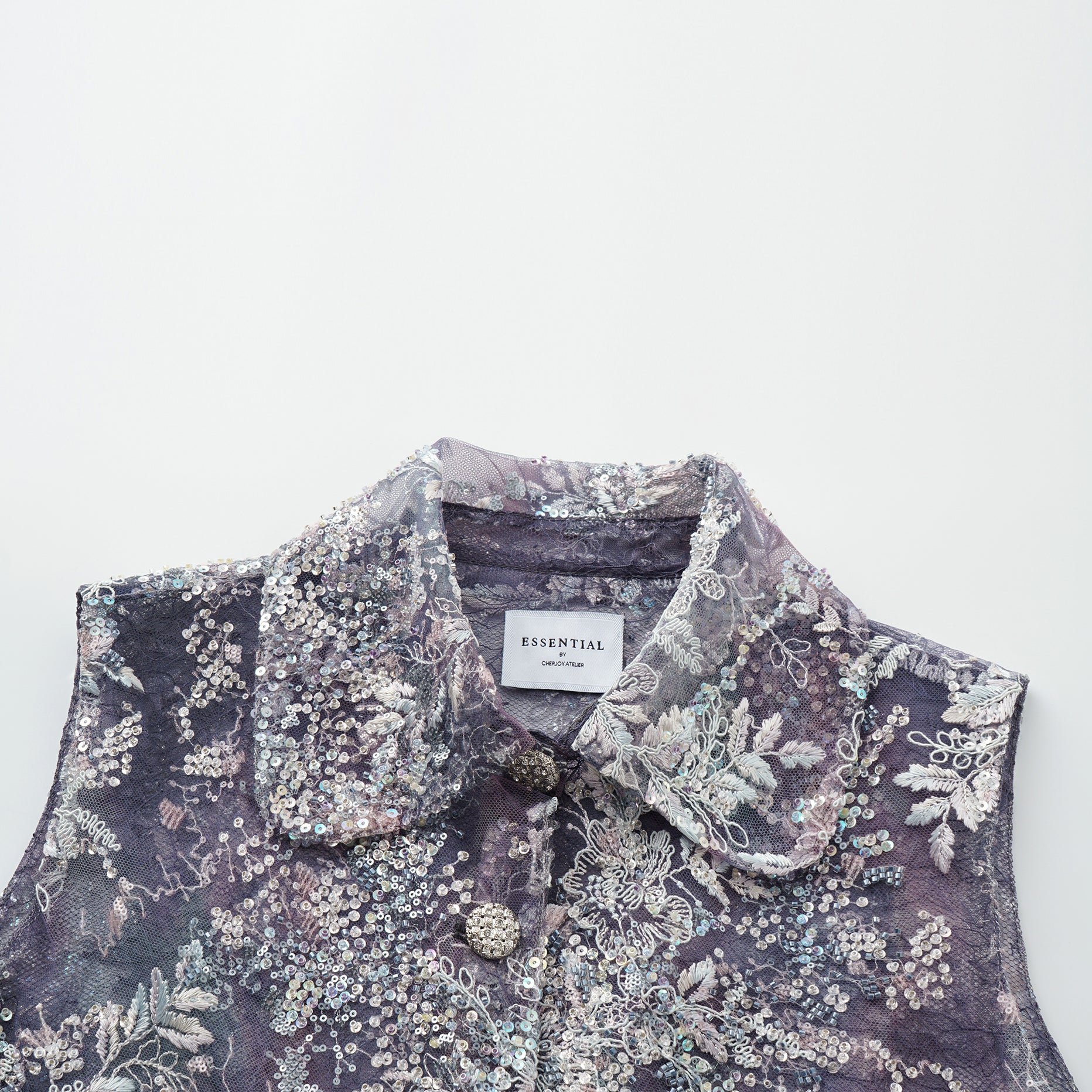 "Imperial Garden Teatime"緞染繡霞奢華珠繡蕾絲狩獵收腰輕國風馬甲背心—Nocturne Bloom凝夜浮香