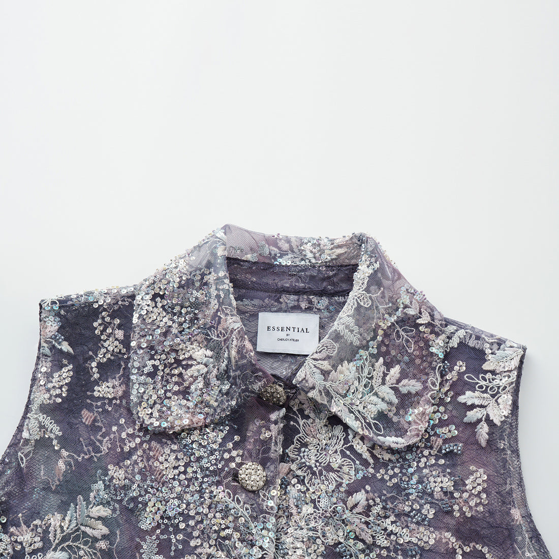 "Imperial Garden Teatime"緞染繡霞奢華珠繡蕾絲狩獵收腰輕國風馬甲背心—Nocturne Bloom凝夜浮香