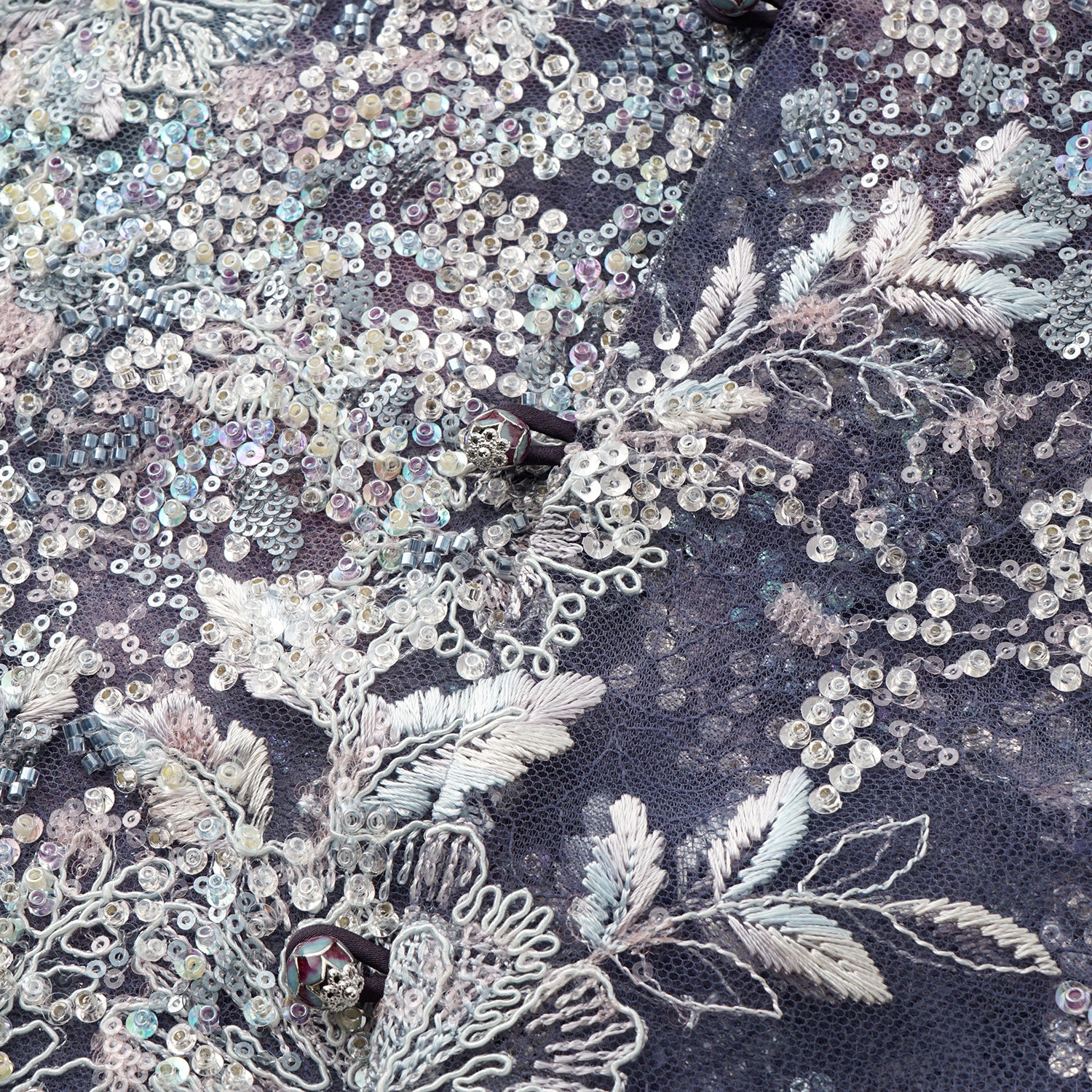 "Imperial Garden Teatime"緞染繡霞奢華珠繡蕾絲輕國風上衣—Nocturne Bloom凝夜浮香