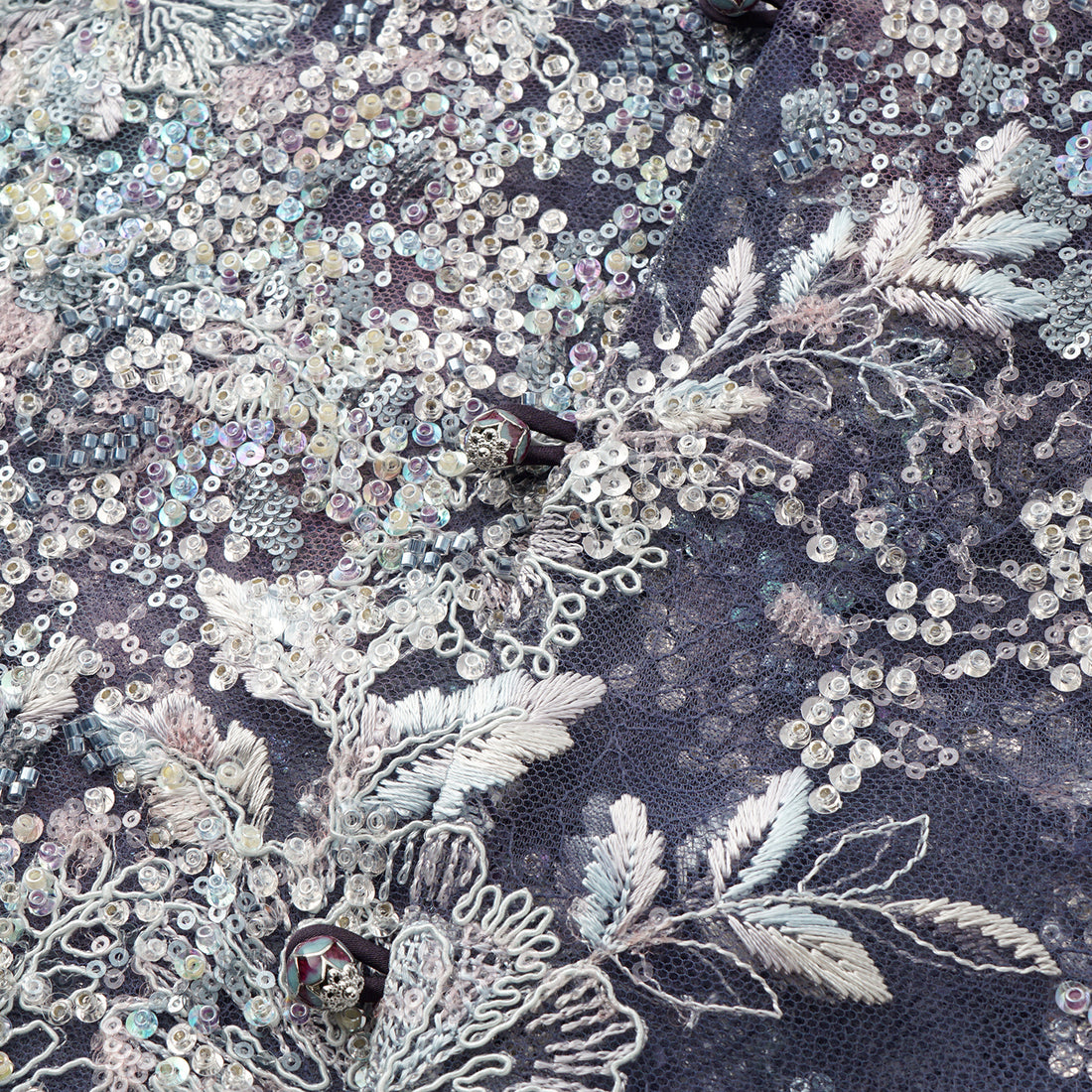 "Imperial Garden Teatime"緞染繡霞奢華珠繡蕾絲輕國風上衣—Nocturne Bloom凝夜浮香