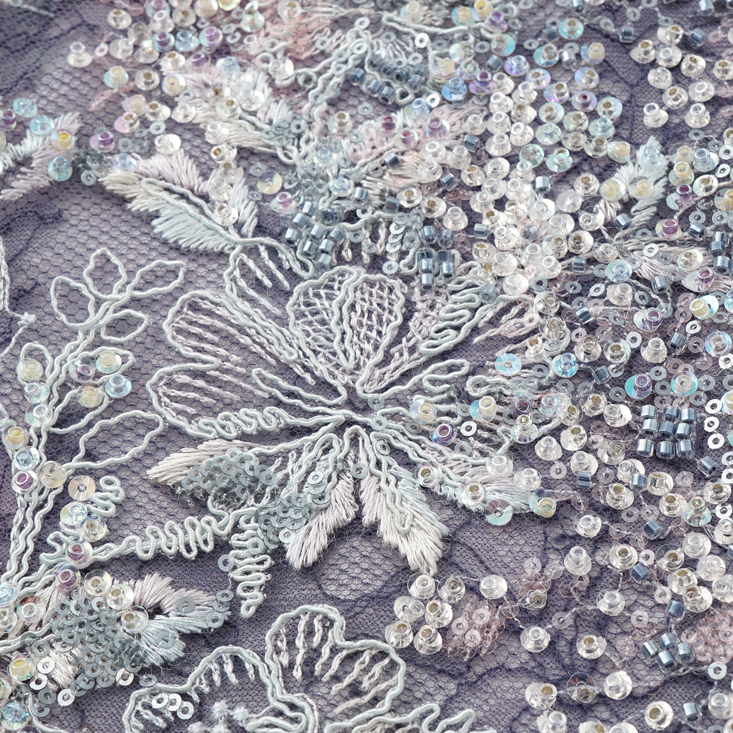 "Imperial Garden Teatime"緞染繡霞奢華珠繡輕國風蕾絲喇叭褲—Nocturne Bloom凝夜浮香