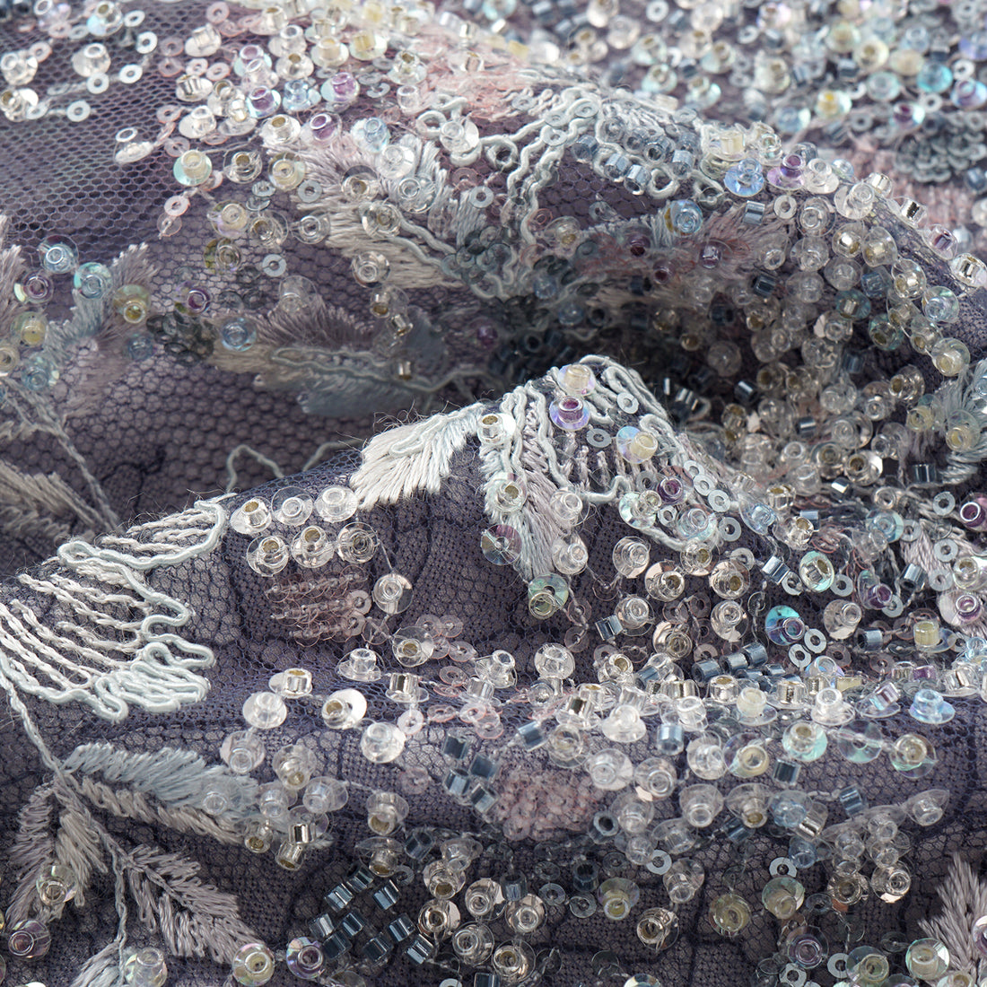 "Imperial Garden Teatime"緞染繡霞奢華珠繡輕國風蕾絲喇叭褲—Nocturne Bloom凝夜浮香