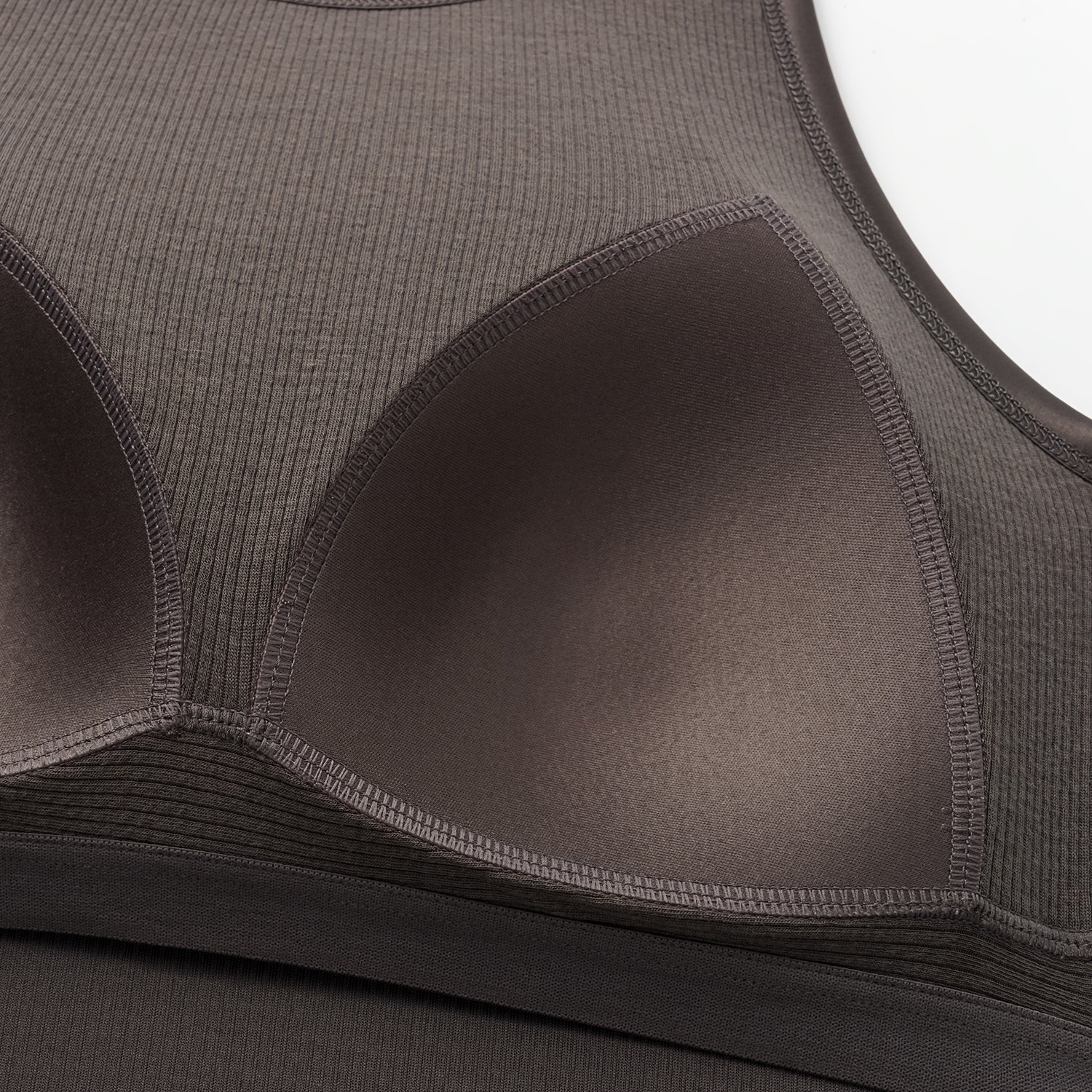 “By Inch." 極緻絲柔裸感緞邊修身Bra Top—鬆弛灰