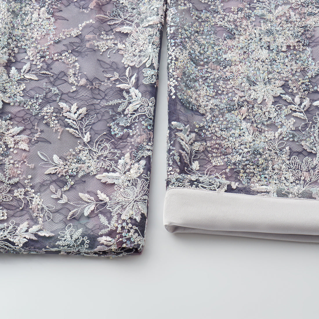 "Imperial Garden Teatime"緞染繡霞奢華珠繡輕國風蕾絲長褲—Nocturne Bloom凝夜浮香