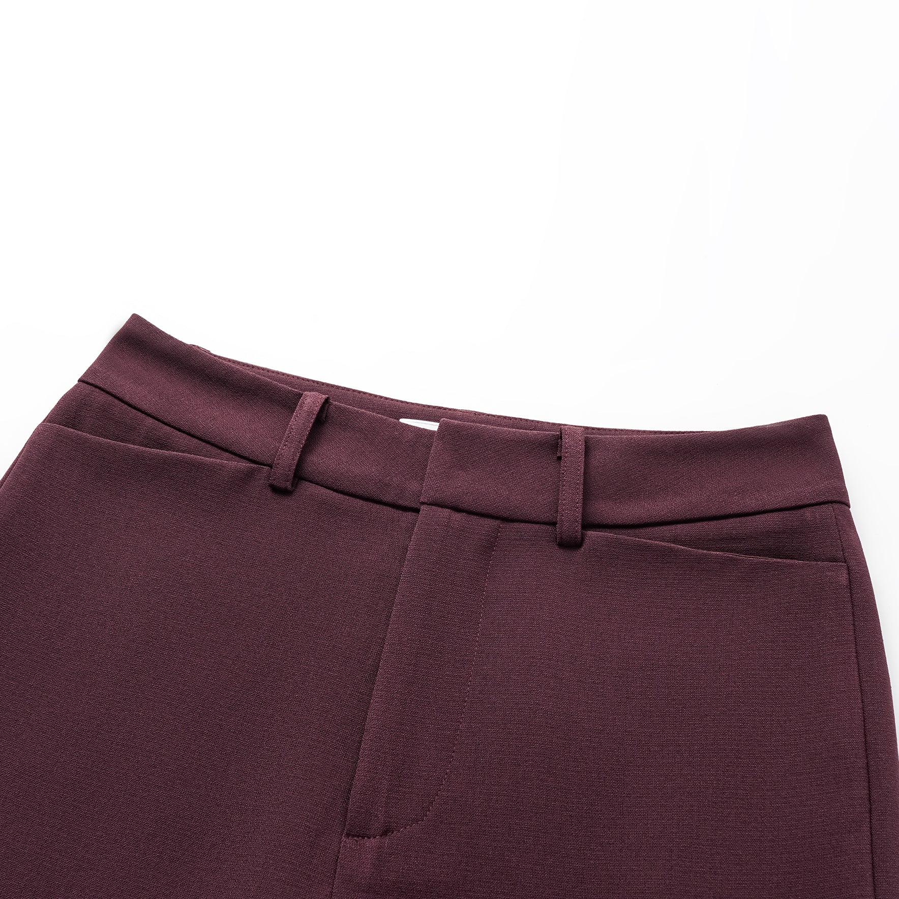 "Westminster Weekdays" Luxe Heather Acetate Cropped Pants - Pinot Noir