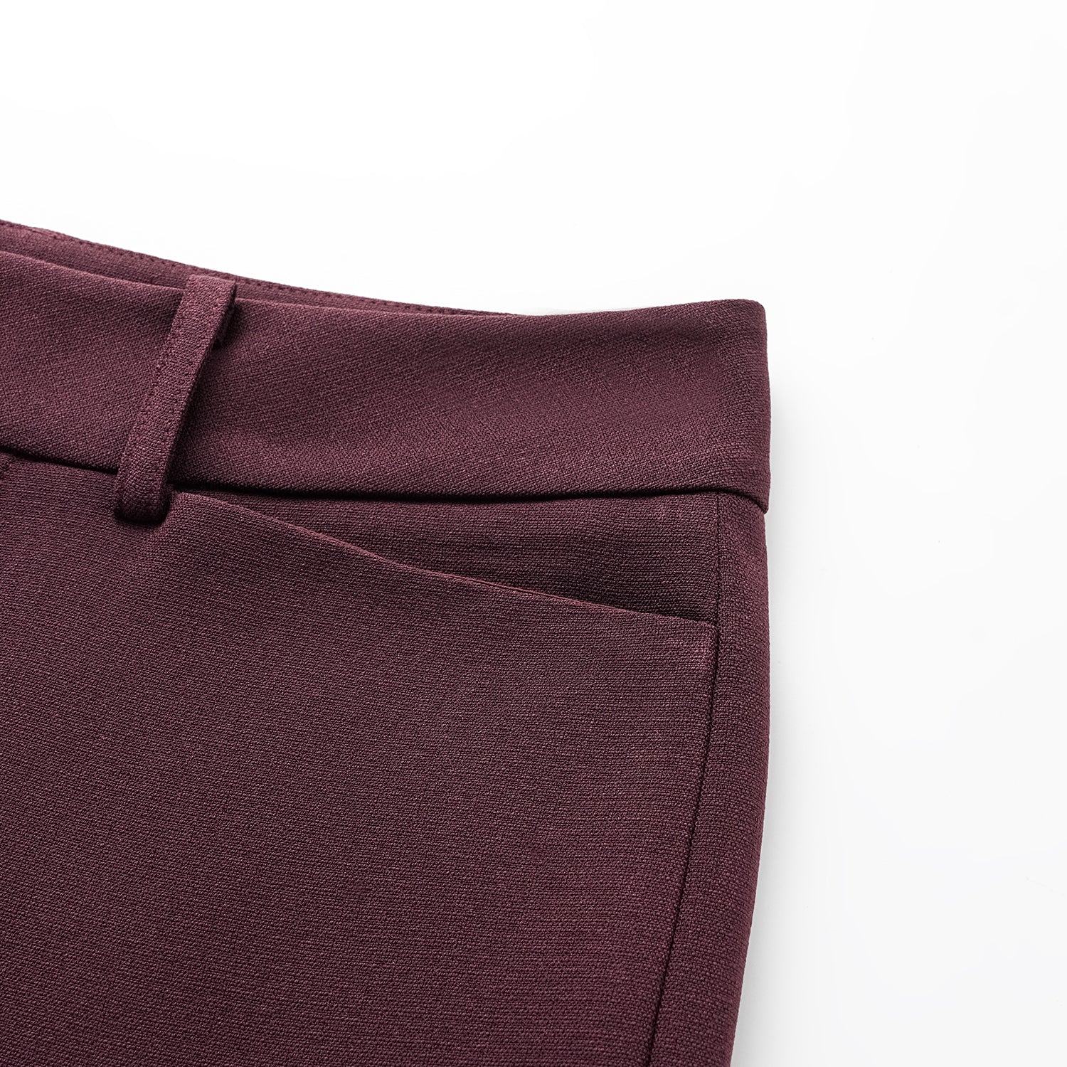 "Westminster Weekdays" Luxe Heather Acetate Cropped Pants - Pinot Noir