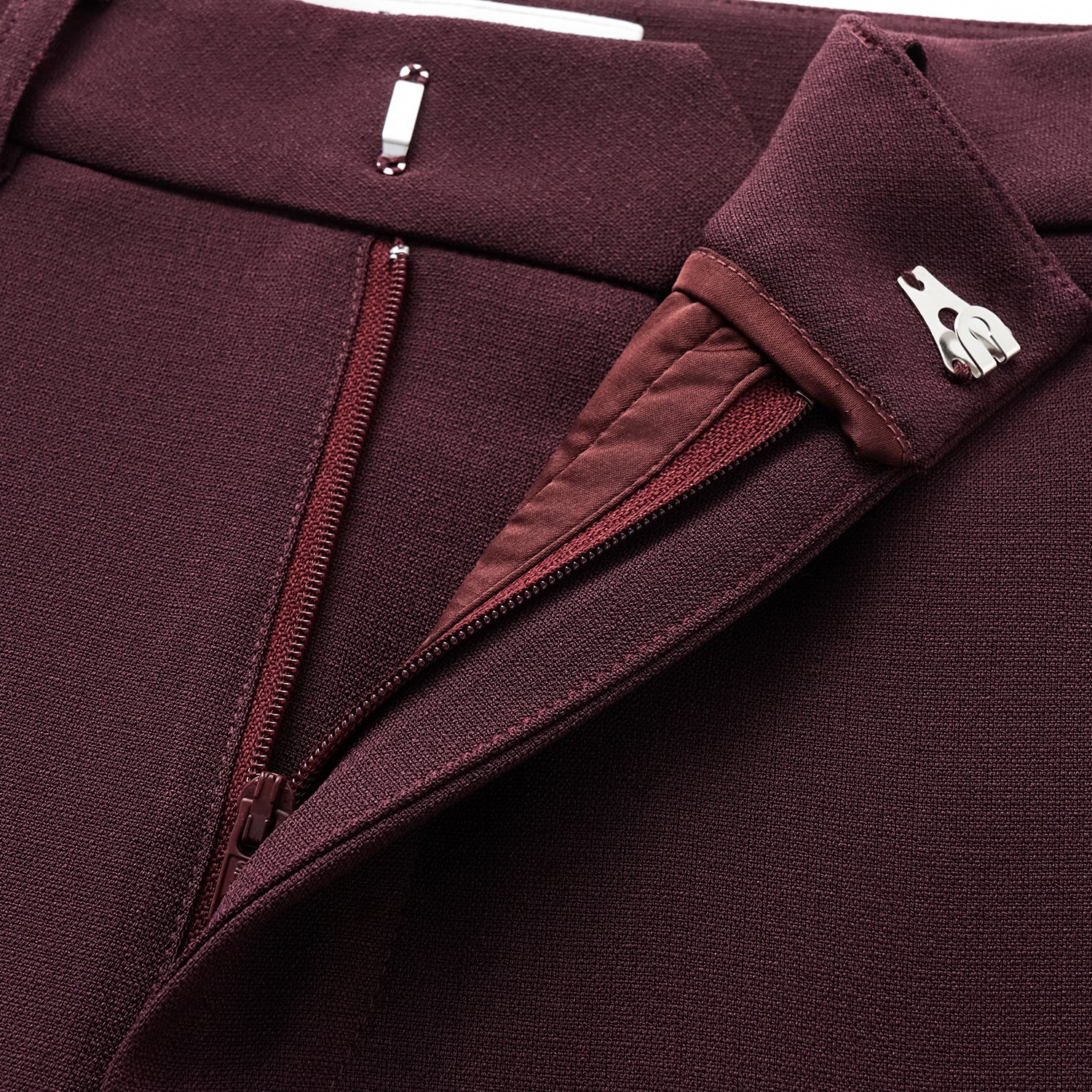 "Westminster Weekdays" Luxe Heather Acetate Cropped Pants - Pinot Noir