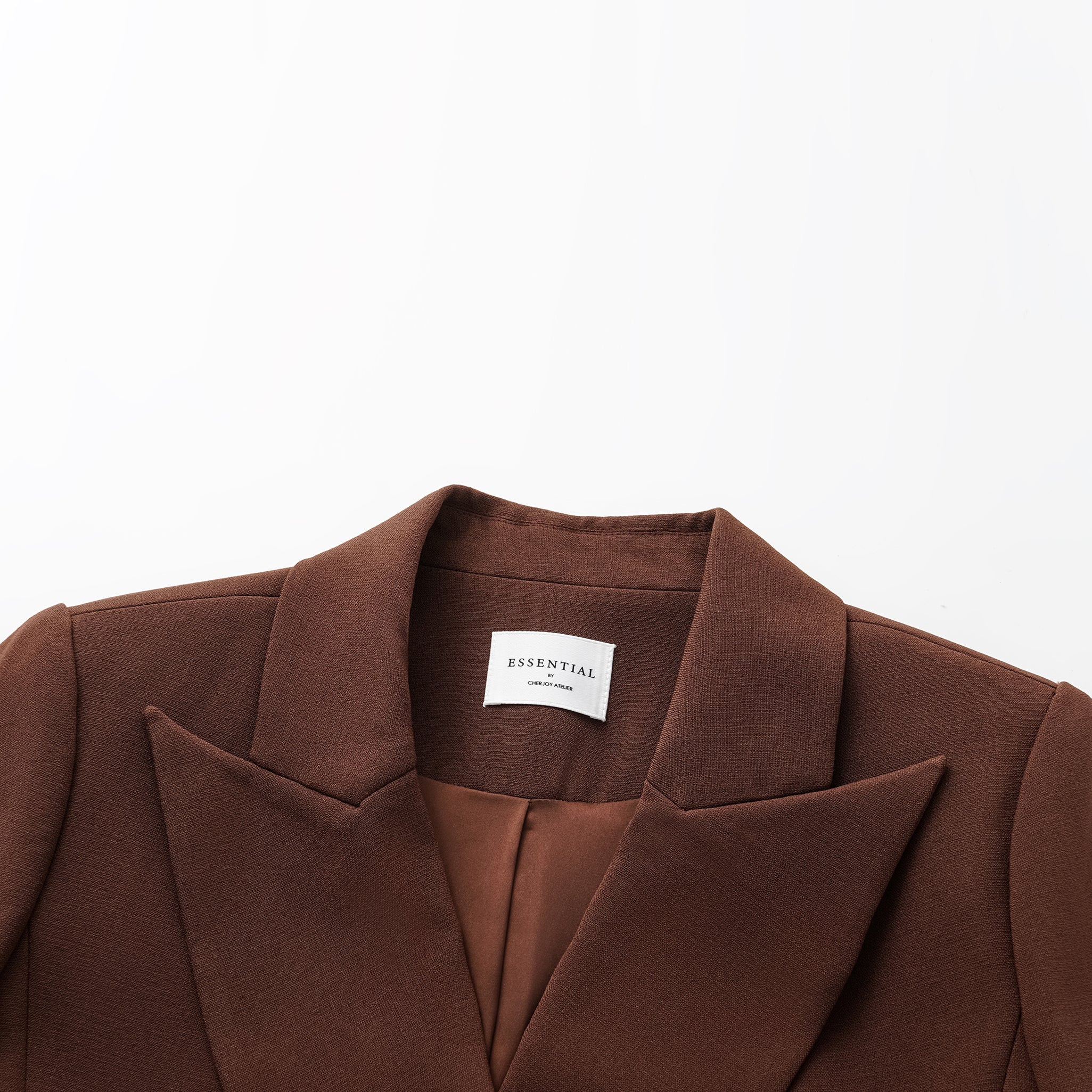 "Westminster Weekdays" 奢華麻理醋酸雙排扣西裝外套—Cognac