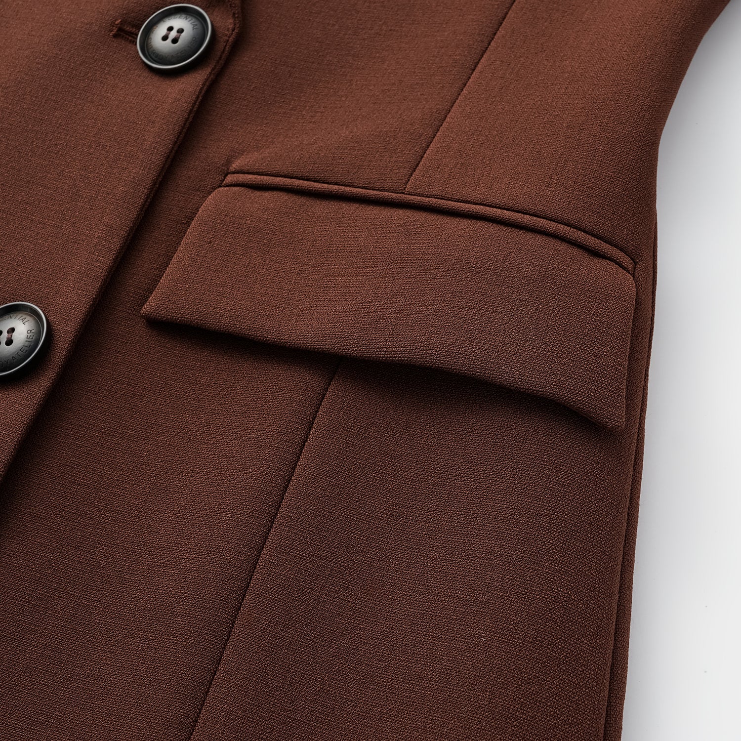 "Westminster Weekdays" 奢華麻理醋酸雙排扣西裝外套—Cognac