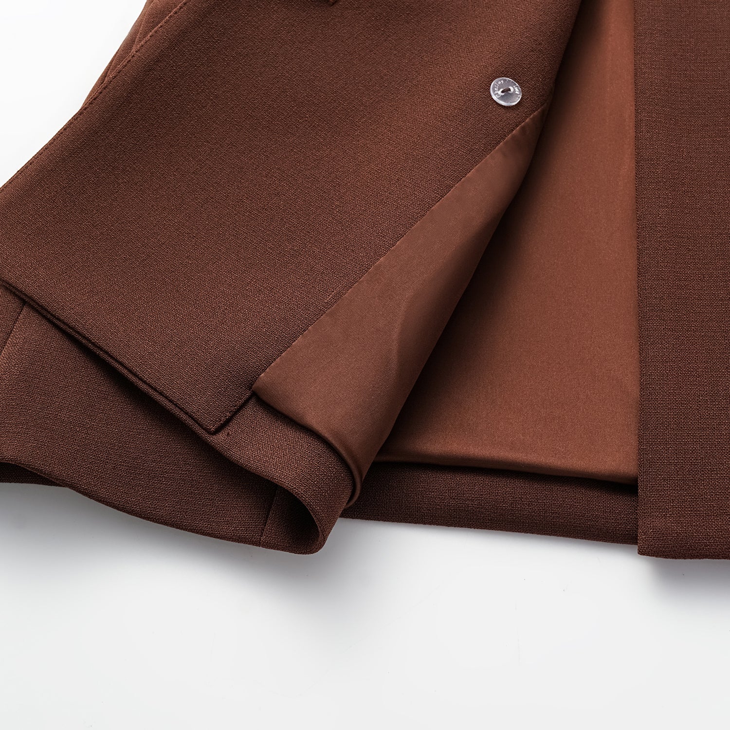 "Westminster Weekdays" 奢華麻理醋酸雙排扣西裝外套—Cognac