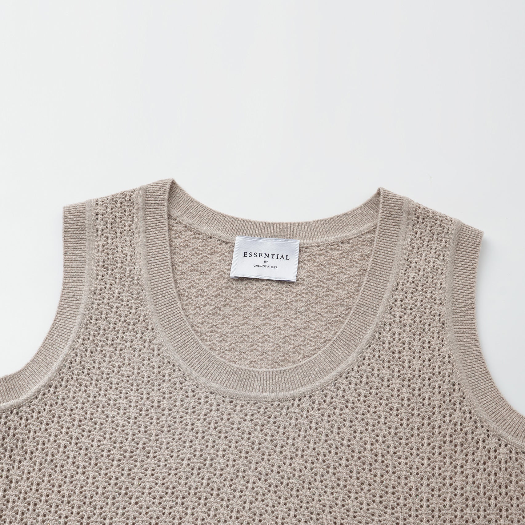 "Summer diary."Cashmere浮燦點織花眼工藝針織背心——Whispering of Fall 秋水暮煙