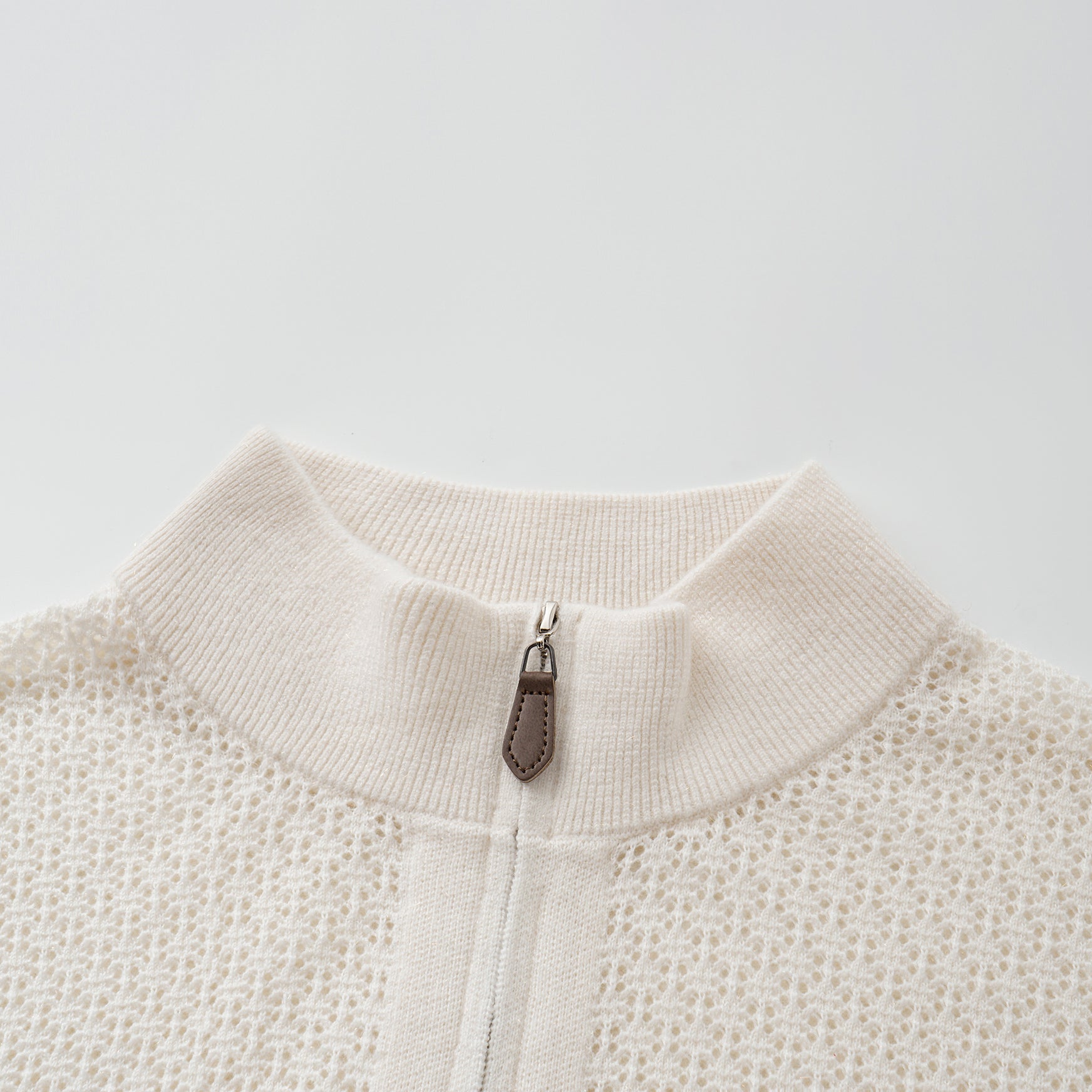 "Summer diary." Cashmere浮燦點織花眼工藝針織外套—Lumen of Summer夏澄微光