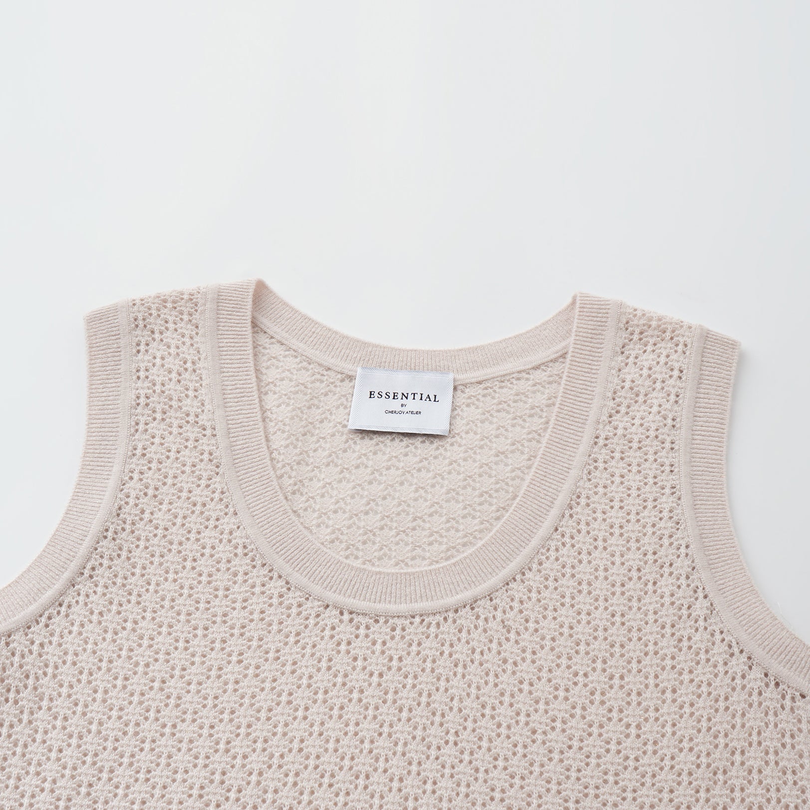 "Summer diary."Cashmere浮燦點織花眼工藝針織背心—Blush of Spring春綻芳菲