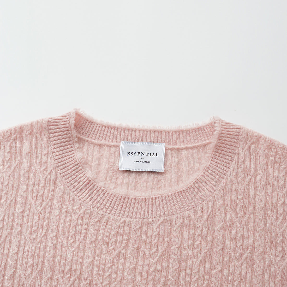 “Autumn Diary” 100% Cashmere羽絮葉脈紋銀織針織上衣—Rosé Mood瑰晤